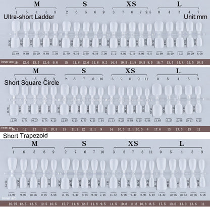 10pairs Of 100pcs/Box Frosted False Nails Artificial Tip, Shape: Short Trapezoid L - Nail Stickers by PMC Jewellery | Online Shopping South Africa | PMC Jewellery | Buy Now Pay Later Mobicred