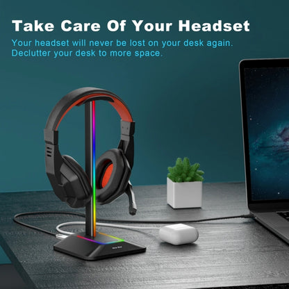 New Bee Dual Output Colorful Headset Display Rack HUB Expansion Headphone Holder, Color: Z8 Silver - Headset Stand by PMC Jewellery | Online Shopping South Africa | PMC Jewellery | Buy Now Pay Later Mobicred