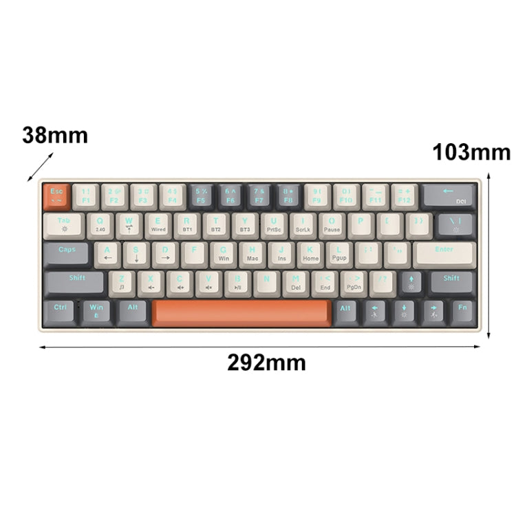 T-WOLF T60 63 Keys Office Computer Gaming Wired Mechanical Keyboard, Color: Color-matching B - Wired Keyboard by T-WOLF | Online Shopping South Africa | PMC Jewellery | Buy Now Pay Later Mobicred