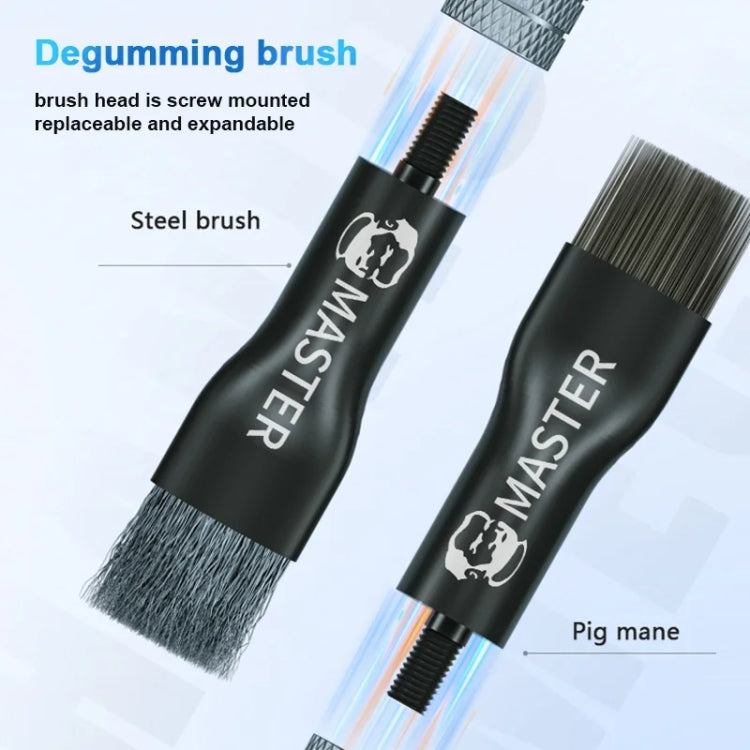 MECHANIC Cell Phone Motherboard Chip Degumming Brush PCB De-Tin Cleaning Cylinder Long Handle Brush, Style: Double-ended Sideburns+Steel Wire - Brushes by MECHANIC | Online Shopping South Africa | PMC TechLife