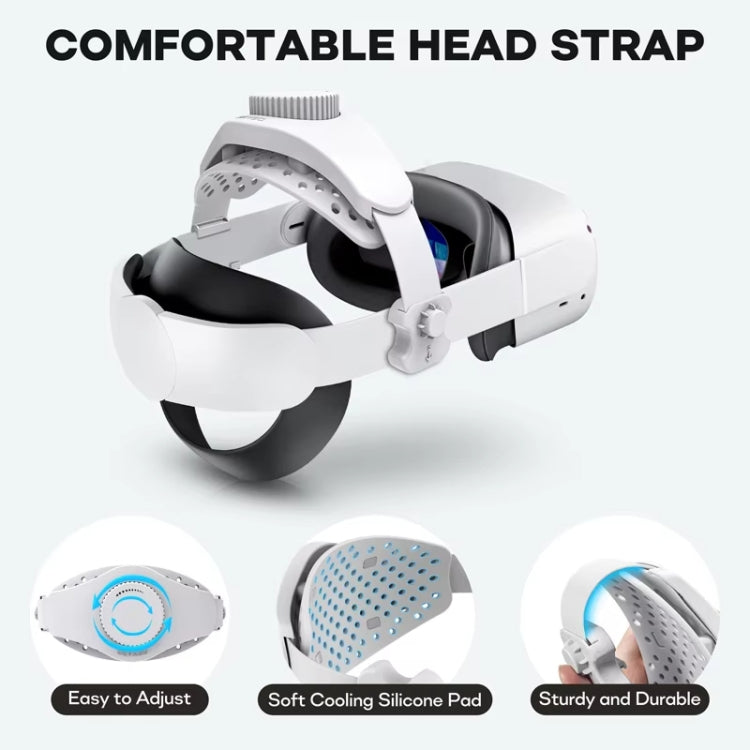 DEVASO VR Glasses Retractable Adjustable Headband Accessories For Meta Quest 3S / Meta Quest 3 / Meta Quest 2 / Meta Quest Pro / Pico 4 / Pico 4 Pro(White) - VR Accessories by PMC Jewellery | Online Shopping South Africa | PMC Jewellery | Buy Now Pay Later Mobicred