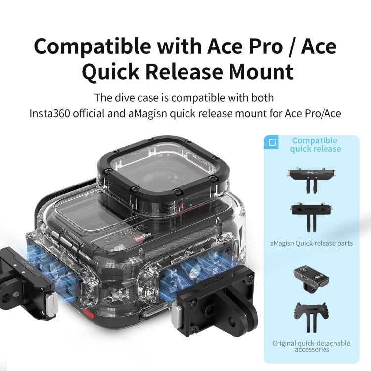 For Insta360 Ace aMagisn Horizontal and Vertical Shooting Dive Shell 60m Waterproof Shell Accessories - Case & Bags by aMagisn | Online Shopping South Africa | PMC Jewellery | Buy Now Pay Later Mobicred