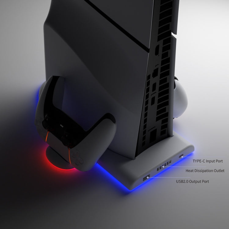 For PS5 Slim Console DOBE Multifunctional Charging Base with RGB Light - free shipping - PMC Jewellery - Order now!