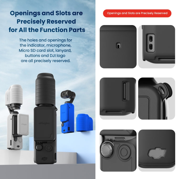 For DJI Osmo Pocket 3 AMagisn Silicone Protection Case Movement Camera Accessories, Style: 5 In 1 Black - Case & Bags by aMagisn | Online Shopping South Africa | PMC Jewellery | Buy Now Pay Later Mobicred