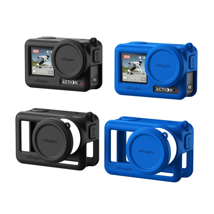 For DJI Osmo Action 4 / 3 aMagisn Silicone Protection Case Camera Protection Accessories(Blue) - Case & Bags by aMagisn | Online Shopping South Africa | PMC Jewellery | Buy Now Pay Later Mobicred