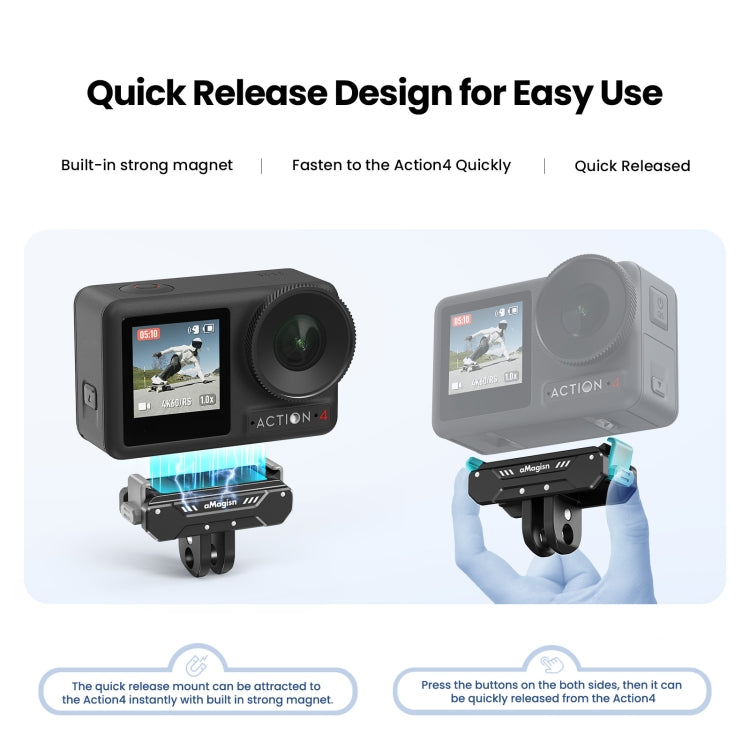 For DJI Osmo Action 4 / 3 aMagisn Magnetic Fast Disassembly Motion Camera Accessories - Other by aMagisn | Online Shopping South Africa | PMC TechLife | Buy Now Pay Later Mobicred