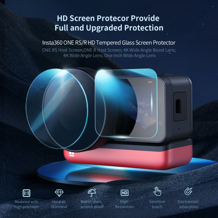 For Insta360 One RS / R Host+4K Wide Angle 2sets aMagisn Tempered Film Screen Protector - Protective Film & Stickers by aMagisn | Online Shopping South Africa | PMC Jewellery | Buy Now Pay Later Mobicred