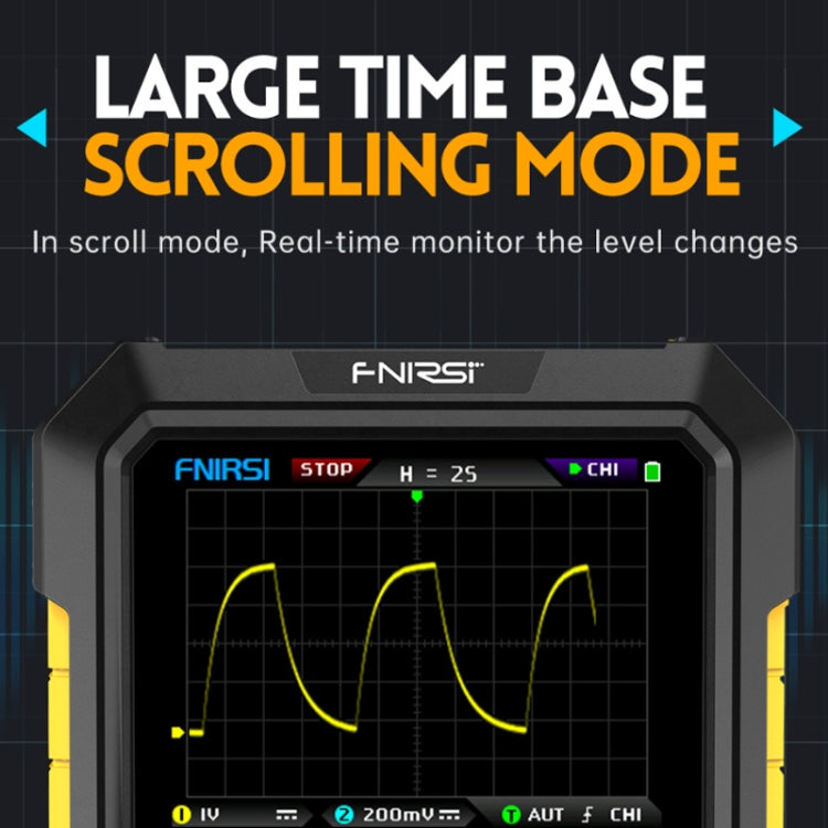 FNIRSI 2 In 1 Small Handheld Fluorescence Digital Dual-Channel Oscilloscope, US Plug(Yellow) - Other Tester Tool by FNIRSI | Online Shopping South Africa | PMC Jewellery | Buy Now Pay Later Mobicred