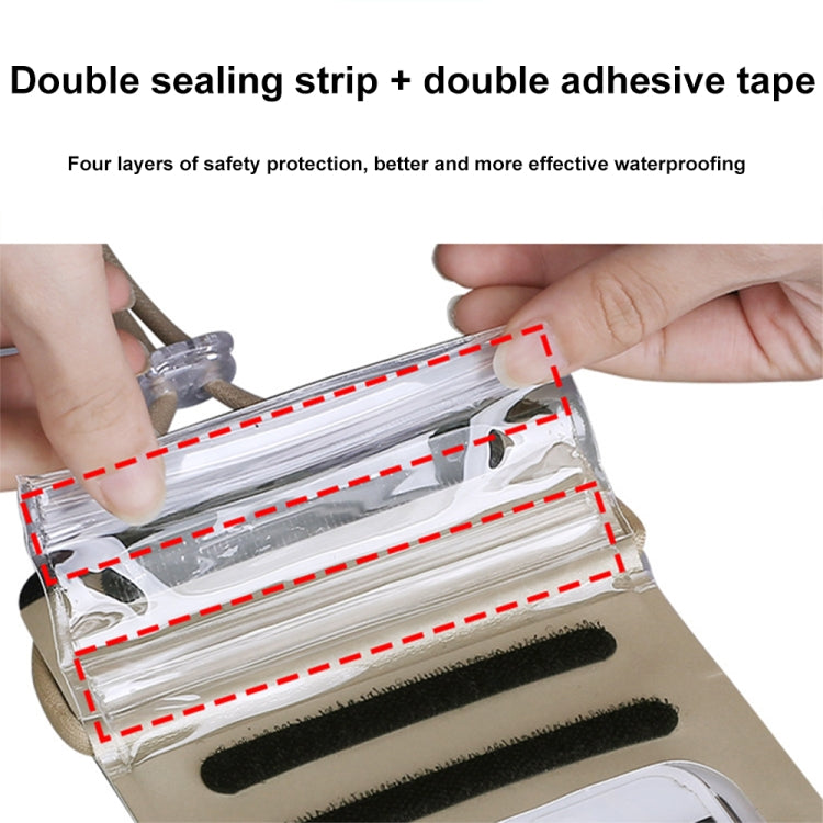 TPU Transparent Touch Screen Phone 30m Waterproof Bag Outdoor Rafting Phone Case(Champagne) - Waterproof Bag by GUANGTU | Online Shopping South Africa | PMC Jewellery | Buy Now Pay Later Mobicred