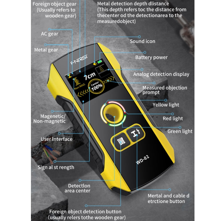 FNIRSI Multifunctional Wall Wire And Metal Rebar Detector(WD-02) - free shipping - PMC TechLife - Order now!
