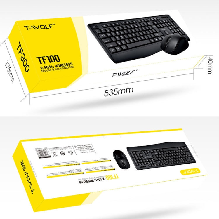 T-WOLF TF-100 2.4G Bluetooth Laptop Office Wireless Keyboard and Mouse Set(Set) - Wireless Keyboard by T-WOLF | Online Shopping South Africa | PMC Jewellery | Buy Now Pay Later Mobicred