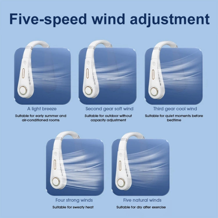 F11 Portable USB Charging Rotating Digital Display Bladeless Hanging Neck Fan(Pink) - free shipping - PMC TechLife - Order now!