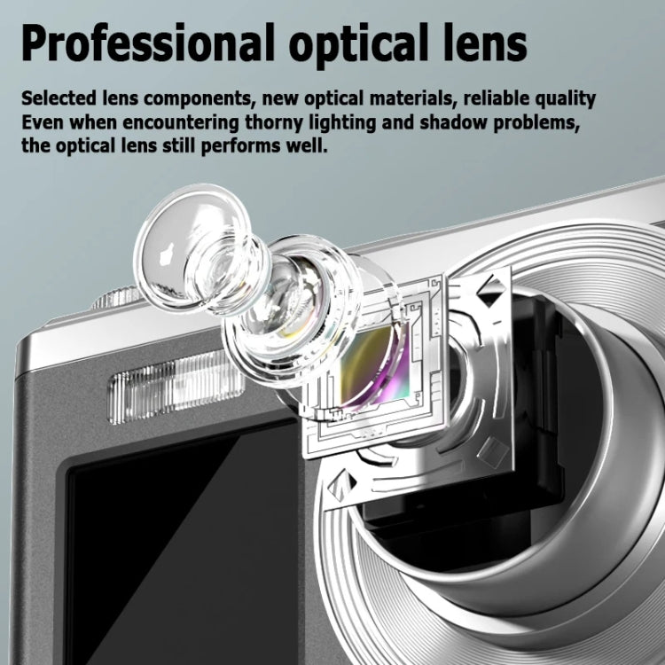 4K HD Optical Zoom Digital Camera 60MP Dual Screen Selfie Camera, No Memory(Black) - Video Cameras by PMC TechLife | Online Shopping South Africa | PMC TechLife | Buy Now Pay Later Mobicred