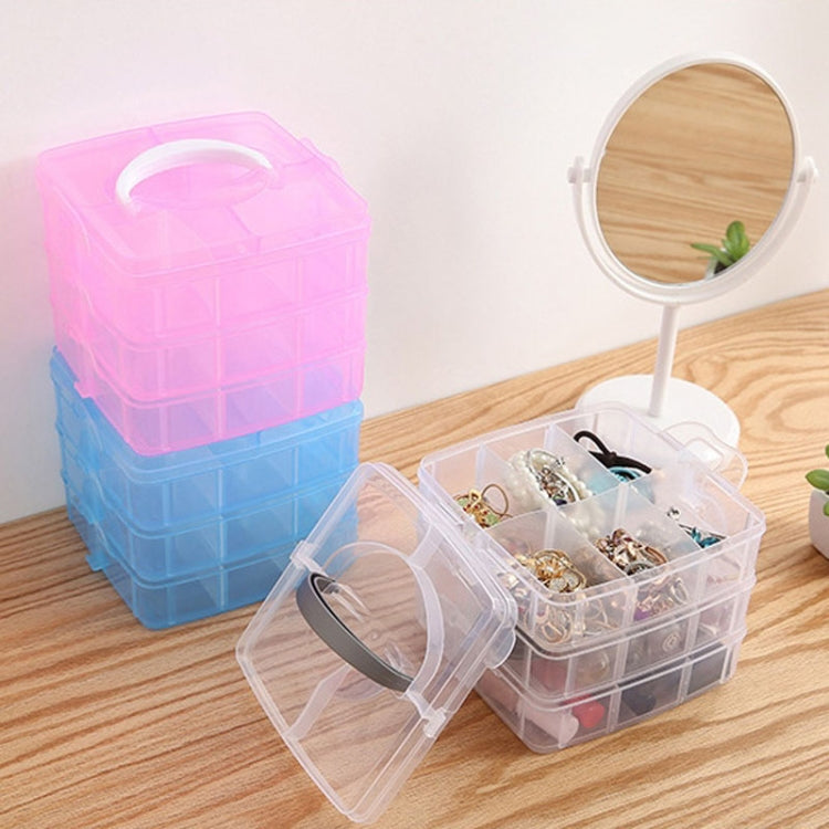 3 Layer Detachable Jewelry Storage Box Plastic Handheld Cosmetic Storage Box(Transparent) - Jewelry Storages by PMC Jewellery | Online Shopping South Africa | PMC Jewellery