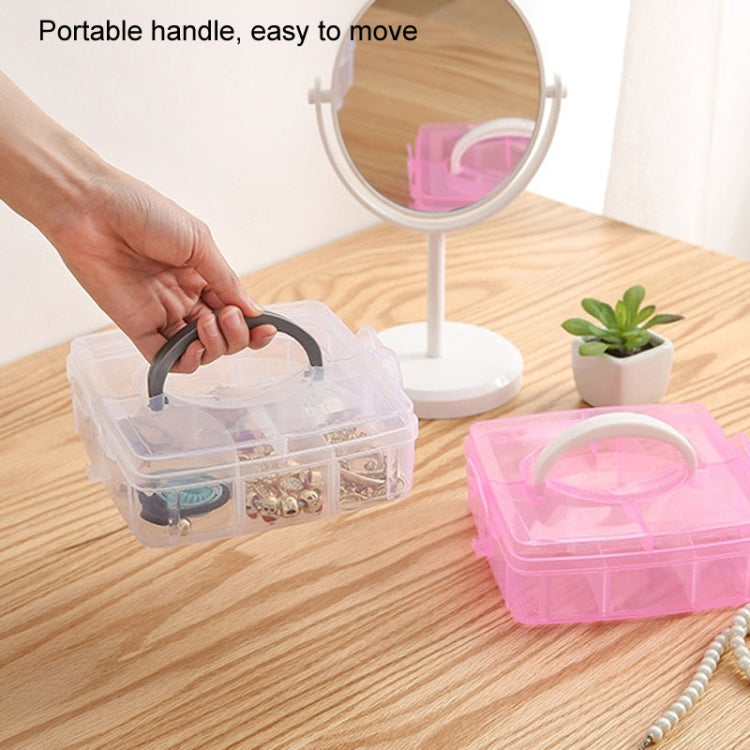 3 Layer Detachable Jewelry Storage Box Plastic Handheld Cosmetic Storage Box(Transparent) - Jewelry Storages by PMC Jewellery | Online Shopping South Africa | PMC Jewellery