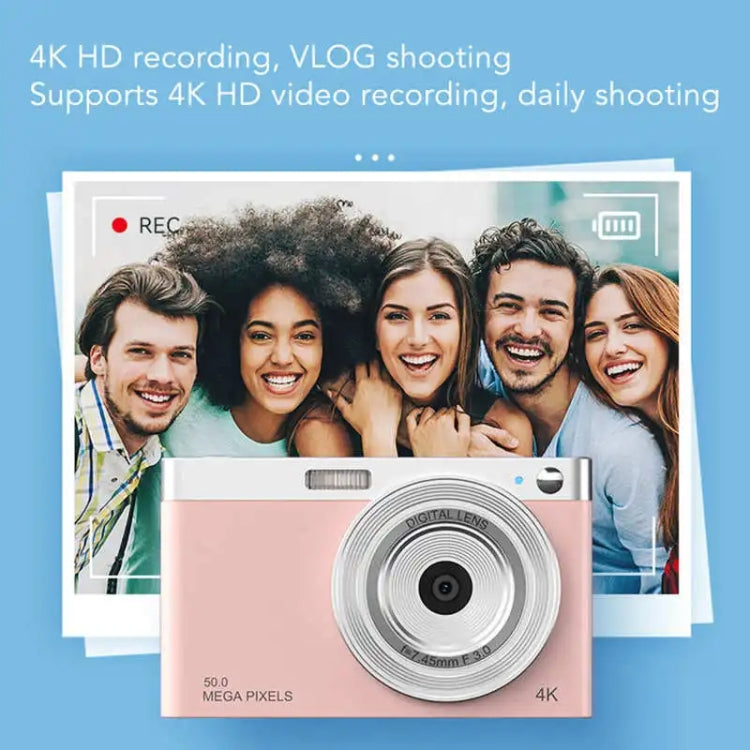 50 MP HD Camera 4K Video Retro Vlog Self-Shooting Camera(White) - Video Cameras by PMC Jewellery | Online Shopping South Africa | PMC Jewellery | Buy Now Pay Later Mobicred