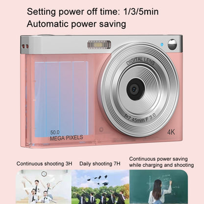 50 MP HD Camera 4K Video Retro Vlog Self-Shooting Camera(Pink) - Video Cameras by PMC Jewellery | Online Shopping South Africa | PMC Jewellery | Buy Now Pay Later Mobicred