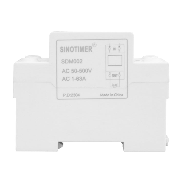 SINOTIMER SDM002 Household DIN Rail Single-Phase AC Dual Display Voltage And Current Meter(63A Build-In Intestinal Sensor) - Current & Voltage Tester by SINOTIMER | Online Shopping South Africa | PMC Jewellery | Buy Now Pay Later Mobicred