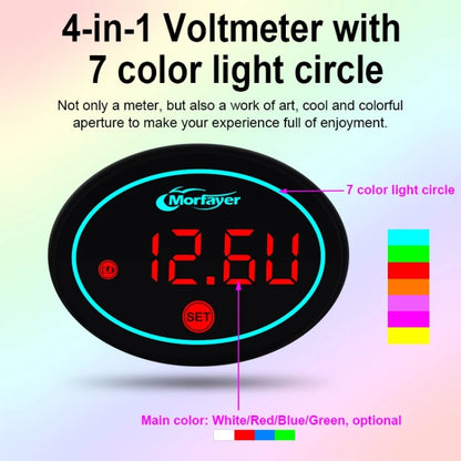 Morfayer Locomotive Multi-function Voltmeter, Green, Specification: 4 in 1 With 7 Color Aperture - Electrical Instruments by Morfayer | Online Shopping South Africa | PMC Jewellery | Buy Now Pay Later Mobicred