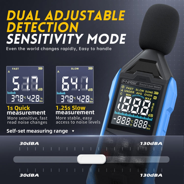 FNIRSI Noise Decibel Meter Home Volume Detector(Blue) - Light & Sound Meter by FNIRSI | Online Shopping South Africa | PMC Jewellery | Buy Now Pay Later Mobicred