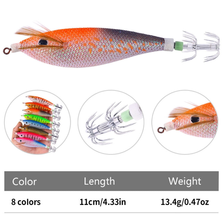 8colors /Set HENGJIA SJ057 Luminous Wooden Shrimp Dummy Bait Squid Hook Hard Bait, Size: 11cm 13.4g - Fishing Lures by HENGJIA | Online Shopping South Africa | PMC TechLife | Buy Now Pay Later Mobicred