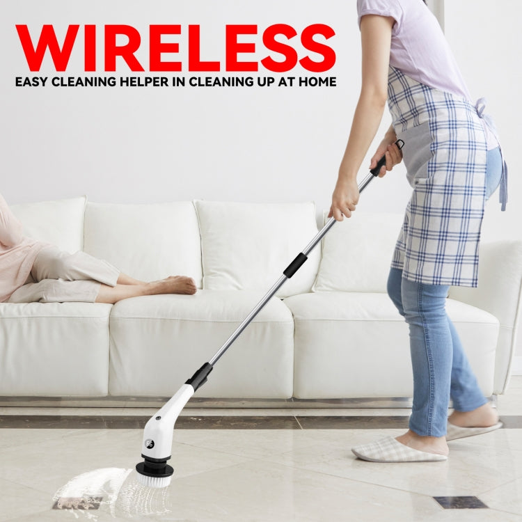 Cordless Electric Spin Scrubber Extension Handle with 7 Replacement Heads(Black) - free shipping - PMc TechLife - Order now!