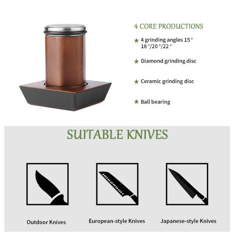 Rolling Knife Sharpener Wooden Roller Knife with Magnetic Angle 15/18/20/22 Degrees - Knife Sharpener by PMC TechLife | Online Shopping South Africa | PMC TechLife