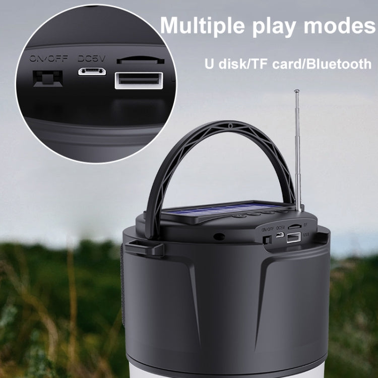 DV-V12 Outdoor Solar Camping Light FM Card Bluetooth Speaker(Blue) - Camping Lighting by PMc TechLife | Online Shopping South Africa | PMc TechLife | Buy Now Pay Later Mobicred