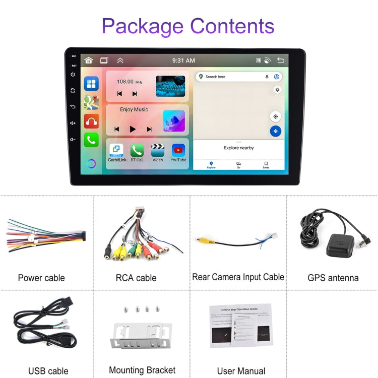 9 inch 6+128G Android Universal HD Large Screen Car Bluetooth Player Android GPS Navigation Integrated Machine(Standard) - Car MP3 & MP4 & MP5 by PMC TechLife | Online Shopping South Africa | PMC TechLife | Buy Now Pay Later Mobicred