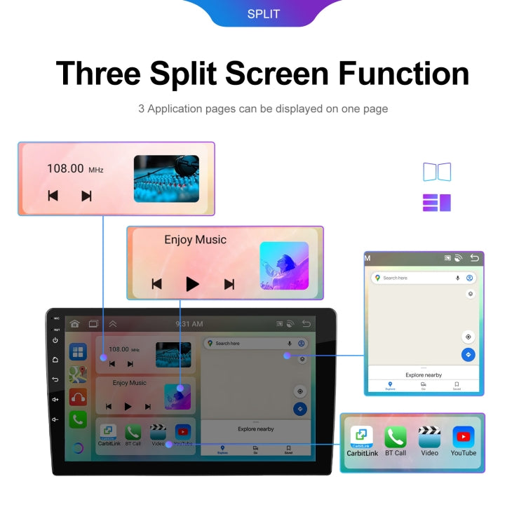 10.1 inch 6+128G Android Universal HD Large Screen Car Bluetooth Player Android GPS Navigation Integrated Machine(Standard+AHD Camera) - Car MP3 & MP4 & MP5 by PMC TechLife | Online Shopping South Africa | PMC TechLife | Buy Now Pay Later Mobicred