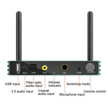 Bluetooth 5.0 Receiver Digital Optical Coaxial To Analog Microphone HD HDMI Wireless Screen Thrower - Wireless Display Dongle by PMC Jewellery | Online Shopping South Africa | PMC Jewellery | Buy Now Pay Later Mobicred