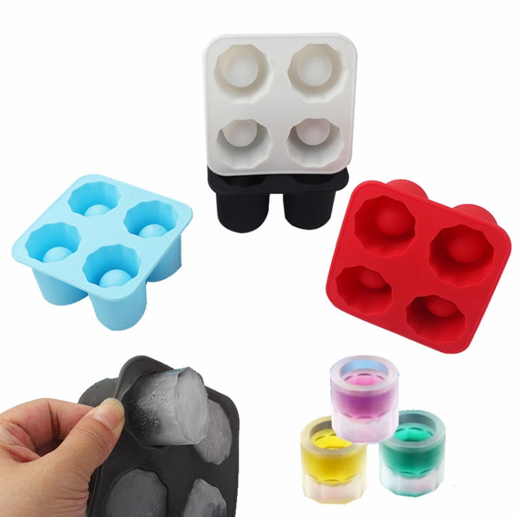 Four Hole Ice Cup Silicone Mold Compartment Cylindrical Coke Whiskey Ice Cube Maker Mold(Red) - Food Molds by PMC TechLife | Online Shopping South Africa | PMC TechLife