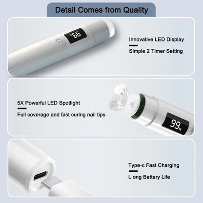 Rechargeable Mini UV Led Lamp for Nails Gel Dry With 360 Degree Rotating Stand(White) - Nail Dryers by PMC Jewellery | Online Shopping South Africa | PMC Jewellery | Buy Now Pay Later Mobicred