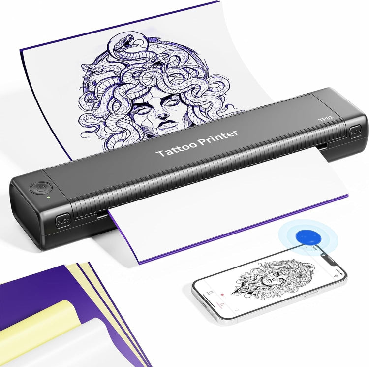 Phomemo TP81 A4 Wireless Thermal Printer Tattoo Template Printer(Black) - free shipping - PMC TechLife - Order now!