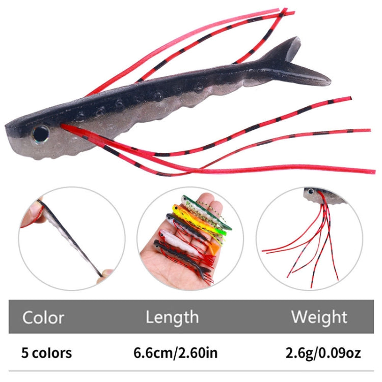 6.6cm 5pcs /Pack HENGJIA SO175 Two Color Split Fork Soft Bait Freshwater Fishing Salmon Lures(Color 1) - Fishing Lures by HENGJIA | Online Shopping South Africa | PMC TechLife | Buy Now Pay Later Mobicred