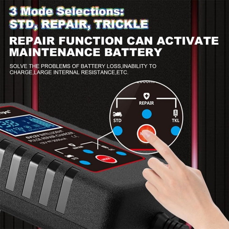 RJtianye 6V/12V ASE Adapter Cable Car Motorcycle Lawn Mower Battery Charger(EU Plug) - Battery Charger by RJtianye | Online Shopping South Africa | PMC TechLife | Buy Now Pay Later Mobicred