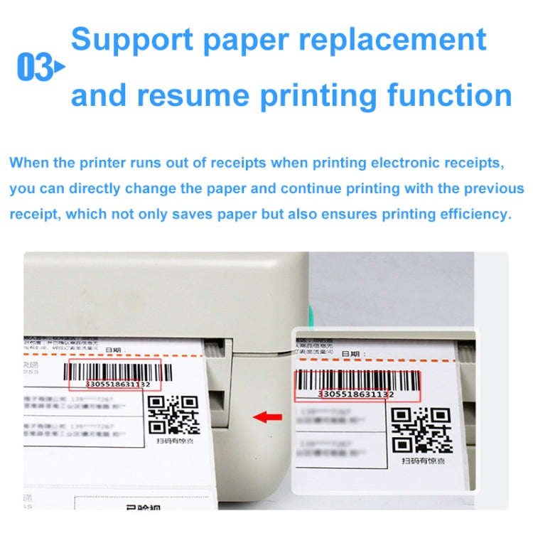 Xprinter XP-450B USB Port Supermarket Cashier Barcode Thermal Printer(UK Plug) - Printer by Xprinter | Online Shopping South Africa | PMC Jewellery | Buy Now Pay Later Mobicred