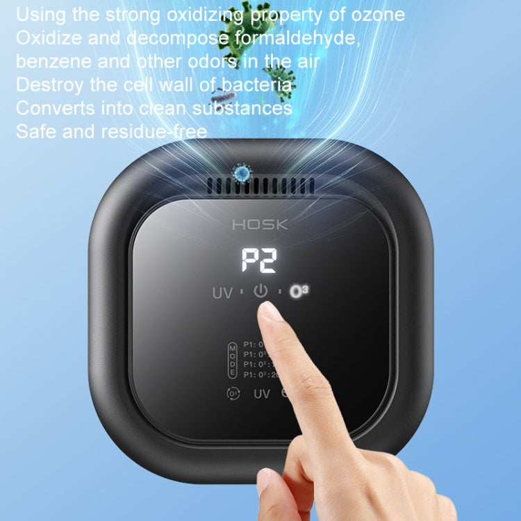HOSK XT-01 UV Pet Air Purifier Household Deodorant Ozone Generator, Size: Charging(Black) - free shipping - PMC TechLife - Order now!