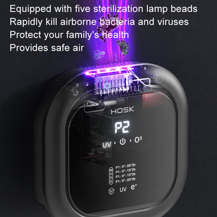 HOSK XT-01 UV Pet Air Purifier Household Deodorant Ozone Generator, Size: Charging(Black) - free shipping - PMC TechLife - Order now!