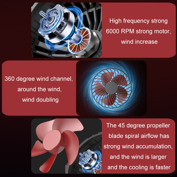 Car Foldable Steering USB Single-Head Fan(Black Red) - free shipping - PMC TechLife - Order now!