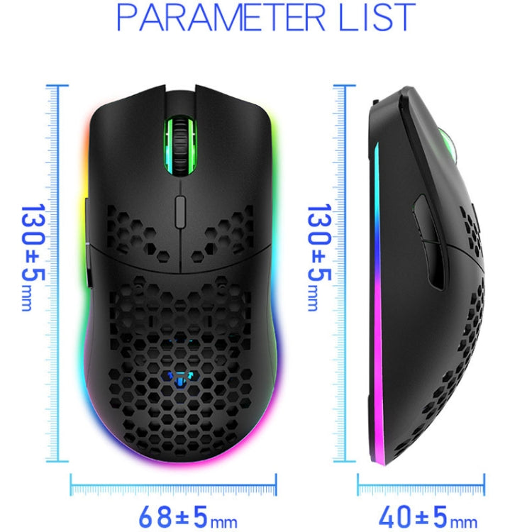 XUNSVFOX XYH80 Hollow Hole Rechargeable Wireless Gaming Mouse RGB Light Computer Office Mouse(Black) - free shipping - PMC Jewellery - Order now!