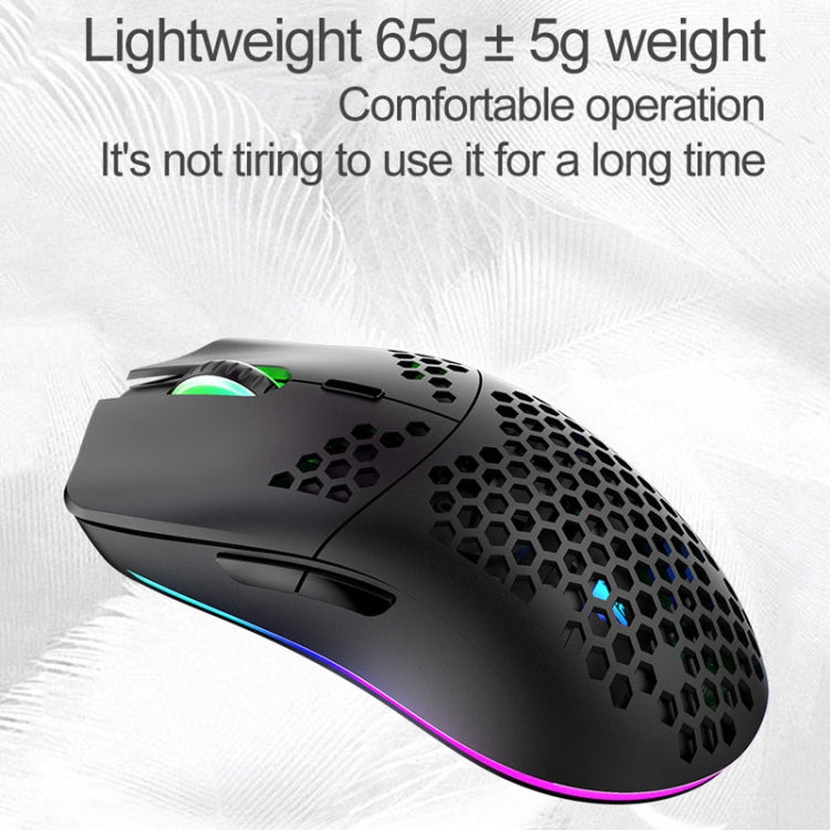 XUNSVFOX XYH80 Hollow Hole Rechargeable Wireless Gaming Mouse RGB Light Computer Office Mouse(Black) - free shipping - PMC Jewellery - Order now!