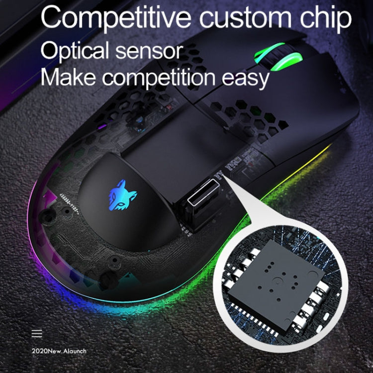 XUNSVFOX XYH80 Hollow Hole Rechargeable Wireless Gaming Mouse RGB Light Computer Office Mouse(Black) - free shipping - PMC Jewellery - Order now!