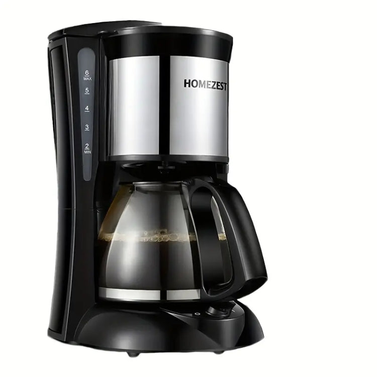 HOMEZEST 600W 0.65L  Automatic Drip Coffee Maker with Glass Carafe 2-6 Cup Capacity(323 Black EU Plug) - free shipping - PMC TechLife - Order now!