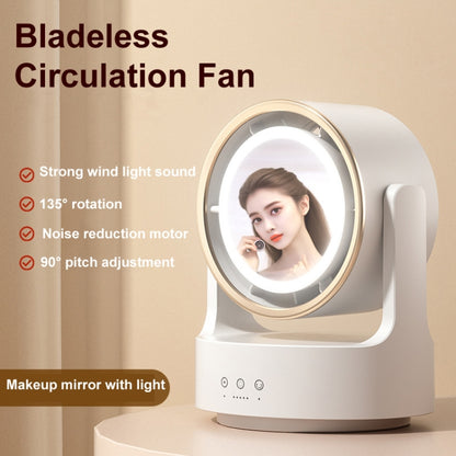 3 In 1 Multifunctional Desktop Fan with LED Light Cosmetic Mirror Rechargeable Oscillating - Electric Fans by PMC Jewellery | Online Shopping South Africa | PMC Jewellery | Buy Now Pay Later Mobicred