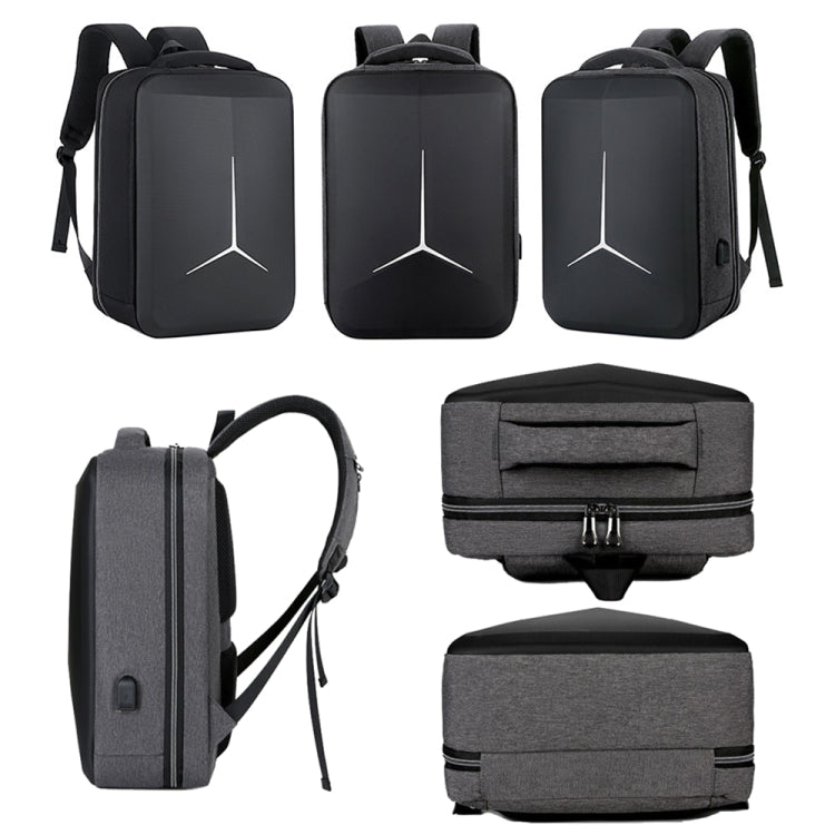 15 inch Large-Capacity Waterproof Business Commuter Laptop Backpack with USB Port(Simplified Blue) - Backpack by PMC Jewellery | Online Shopping South Africa | PMC Jewellery | Buy Now Pay Later Mobicred
