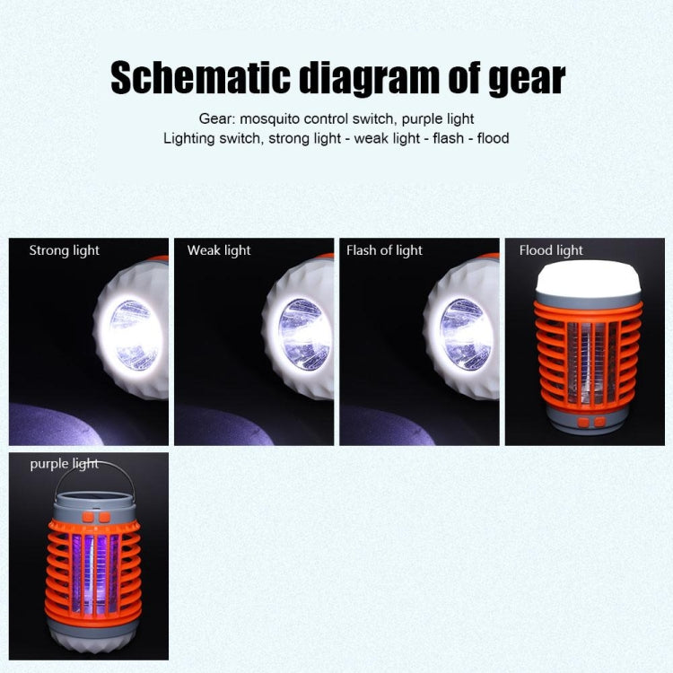 E-SMARTER W890-1 Solar LED Electric Shock Mosquito Light Outdoor USB Rechargeable Lighting Mosquito Trap(Blue) - Repellents by E-SMARTER | Online Shopping South Africa | PMC TechLife | Buy Now Pay Later Mobicred