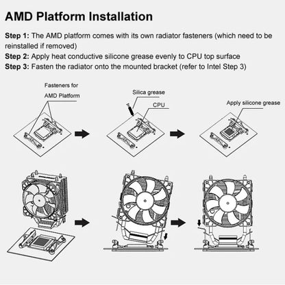 COOLMOON Frost Double Copper Tube CPU Fan Desktop PC Illuminated Silent AMD Air-Cooled Cooler, Style: P2 Magic Moon Edition Single Fan - Fan Cooling by COOLMOON | Online Shopping South Africa | PMC Jewellery | Buy Now Pay Later Mobicred