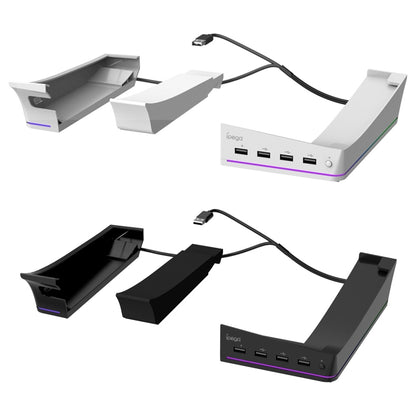 For Sony PS5 Slim IPEGA PG-P5S021 RGB Light Host Horizontal Stand With 4 USB HUBs, Color: Black - Holder by IPEGA | Online Shopping South Africa | PMC Jewellery | Buy Now Pay Later Mobicred