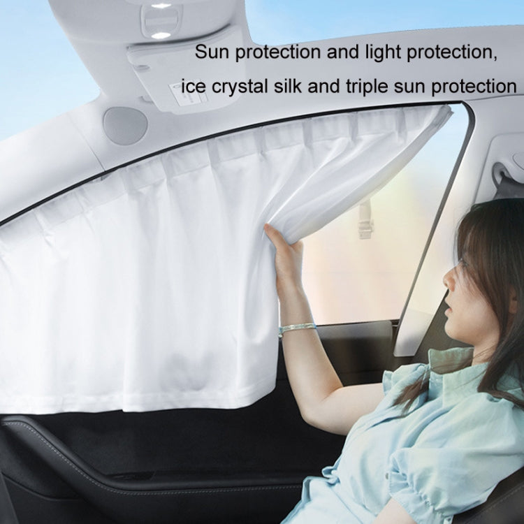 For Tesla Model Y 4pcs White Car Side Window Privacy Sun Protection Curtain - Window Foils & Solar Protection by PMC TechLife | Online Shopping South Africa | PMC TechLife | Buy Now Pay Later Mobicred